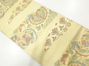 アンティーク 霞に花唐草模様織出し袋帯(材料)